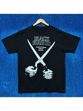 Black Flag Everything Went Black Hardcore Punk Band Tee L